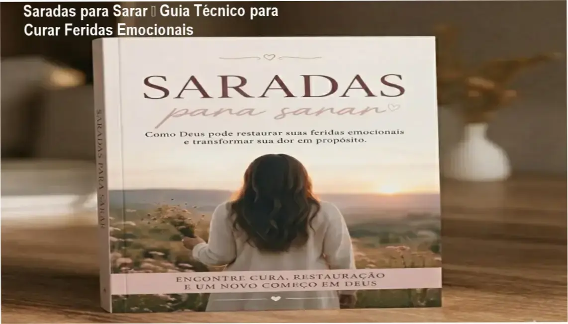 Capa do eBook Saradas para Sarar mostrando mulher em oração e símbolo de cura