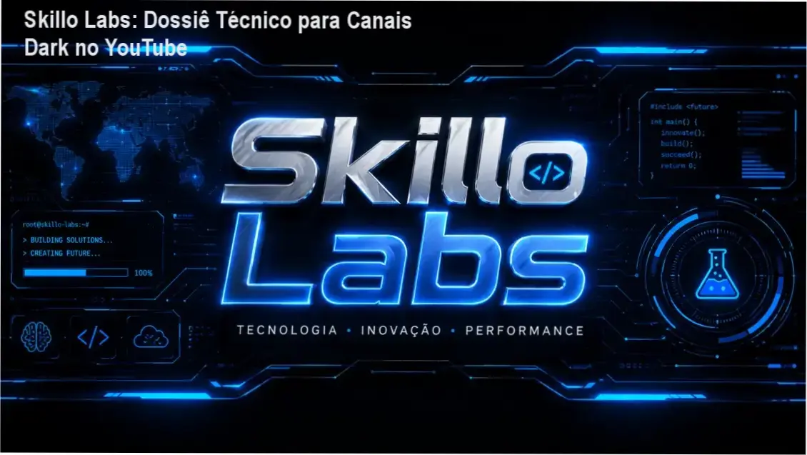 Capa do dossiê técnico Skillo Labs mostrando estratégias de canais dark no YouTube