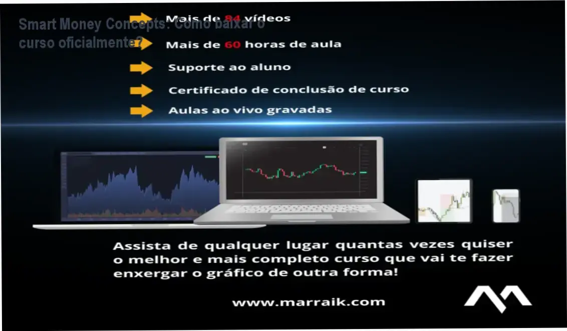 Tela do site oficial mostrando a opção de download do Curso Smart Money Concepts