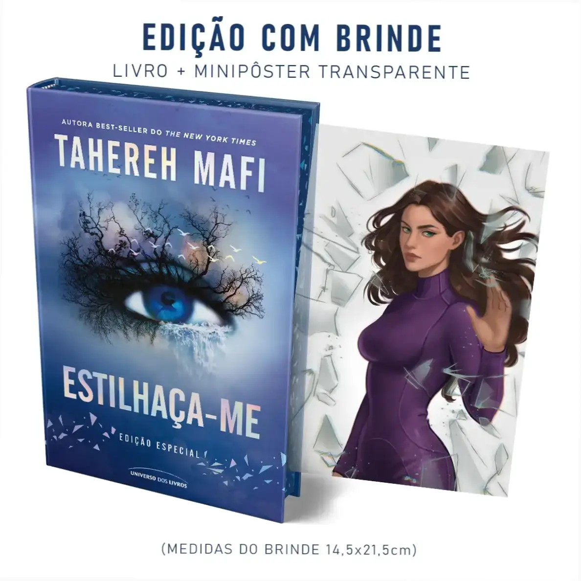 Capa da edição de luxo de Estilhaça-me com destaque para o poder sobrenatural de Juliette Ferrars