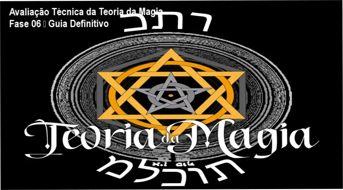 Capa do curso Teoria da Magia Fase 06 de Nino Denani, mostrando símbolos ocultistas e neurociência