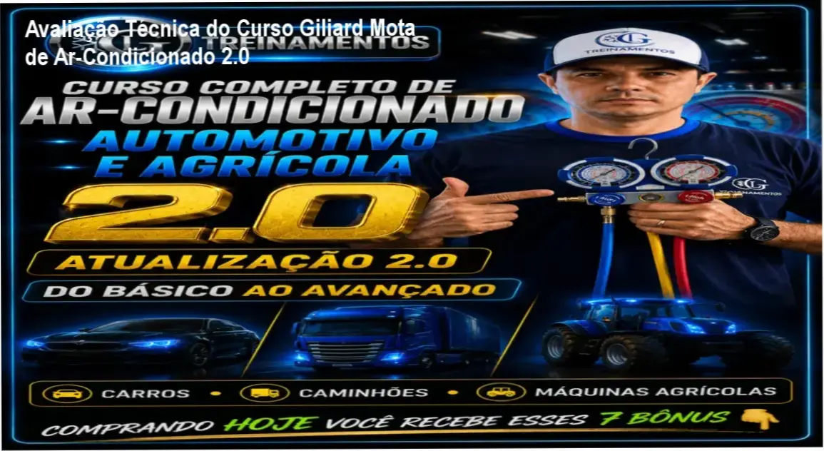 Imagem do treinamento online de ar‑condicionado automotivo e agrícola de Giliard Mota