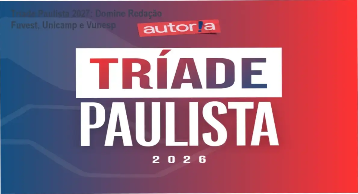 Material do curso Tríade Paulista mostrando correção ilimitada de redações para vestibulares paulistas